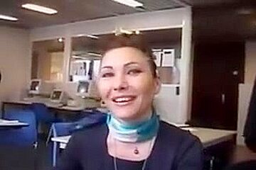 French air hostess stripping off for real for pilots 1