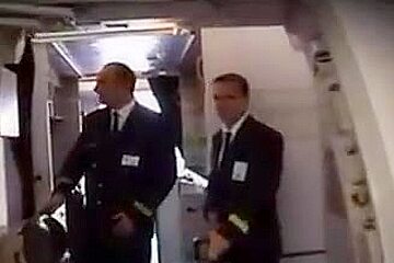 French air hostess stripping off for real for pilots 1