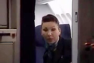 French air hostess stripping off for real for pilots 1