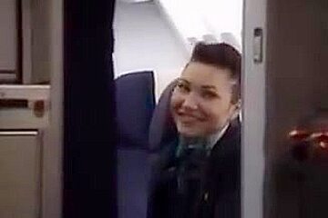 French air hostess stripping off for real for pilots 1