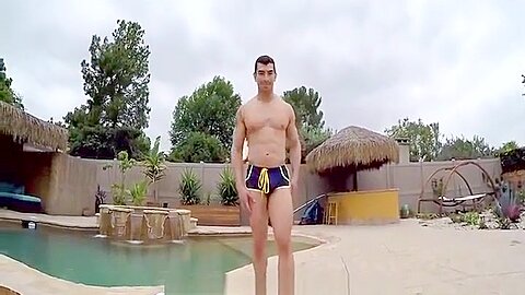 Fucking a hunk near a pool POV
