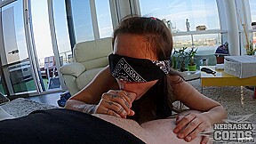 Gabriela Lati Giving A Pov Blindfolded Blowjob She Loves Cum In Her Mouth And Sloppy Bj
