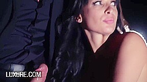 Gangbang With A Busty Brunette In A Parking