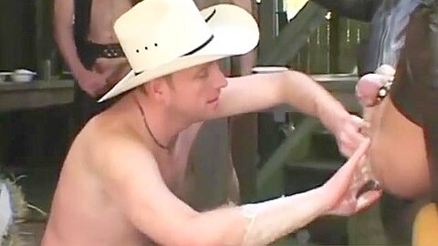 Gay cowboys in super extreme gay fisting