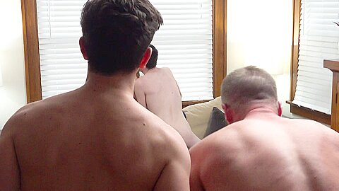 Gaycest Hot gay Step dads breed twink stepsons in wild foursome