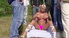 German Amateur Pornstar In Outdoor Gangbang With 14 Men