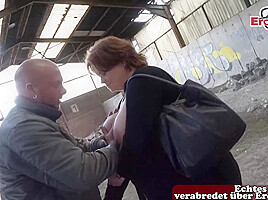 German Fat Housewife is happy to fuck stranger guy outdoor
