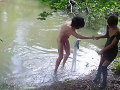 German Police Woman Fucks Naked Man On The Frontier