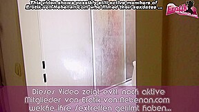 German blonde girlfriend make amateur anal POV in shower