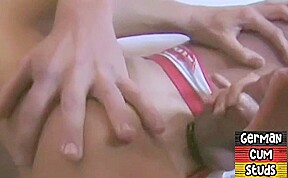 German gaydaddies rim and fuck each other in homemade 3some