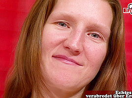 German ugly girl next door pickup on street for amateur casting