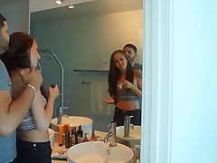 Gf pussy rammed in cuckold bf punishment