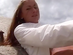 Gilda Roberts masturbating at the beach