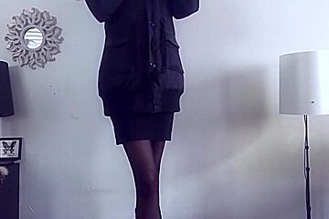 Girl Coming In From The Cold To Display Chastity Belt