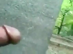 Girl breaths and stop for dick flash