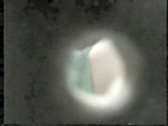 Girl in dressing room from above on