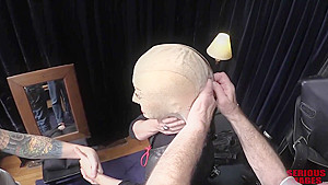 Girl tied in ugly female mask ( 1/2)