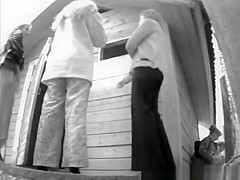 Girls peeing outside
