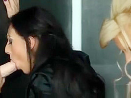 Gloryhole Ho Gets Strapon Fucked