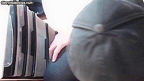 Gloryhole amateur DILF give closeup blowjob and handjob