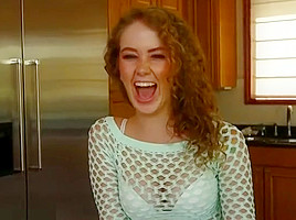 Godly breasty teenage whore Kimber Day is making a perfect Blowjob