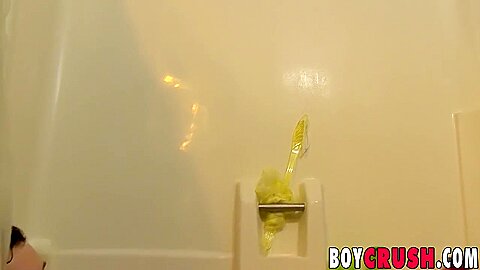 Good Looking Twink Plays With His Dick In The Shower Solo