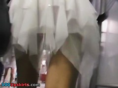 Gorgeous in shiny white petticoat
