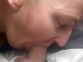 Granny bj swallow in car