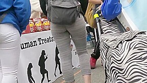 Grey Spandex college girl