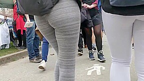 Grey Spandex college girl