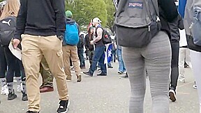 Grey Spandex college girl