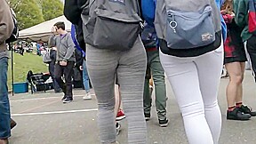 Grey Spandex college girl