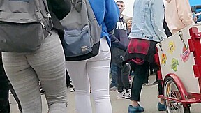 Grey Spandex college girl
