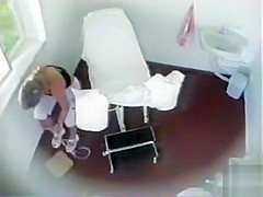 Gynecological exam with a pretty patient