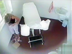 Gynecological exam with a pretty patient