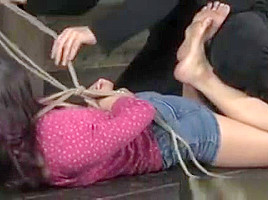 Hair Bondage Sub Tied Up And Gagged