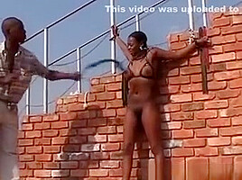Hairy Pussy Black African Babe Tortured Bonded