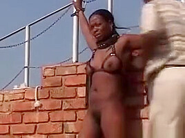Hairy Pussy Black African Babe Tortured Bonded