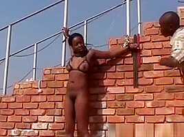 Hairy Pussy Black African Babe Tortured Bonded