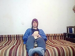 Hairy Twink Jerks Off And Cums On Skate Sneakers