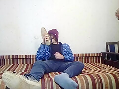 Hairy Twink Jerks Off And Cums On Skate Sneakers