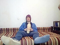 Hairy Twink Jerks Off And Cums On Skate Sneakers