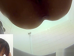 Hairy asian filmed peeing