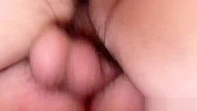 Handsome gay guy strokes his erect cock while ass fucked