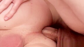 Handsome gay guy strokes his erect cock while ass fucked