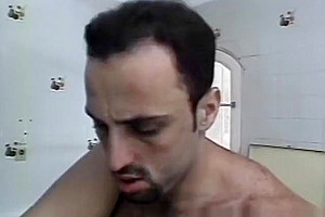 Handsome stud fucks a Tgirl on a kitchen table