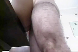 Handsome stud fucks a Tgirl on a kitchen table