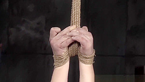 Heeled bdsm sub toyed while tied by maledom