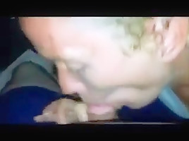 Hidden Granny Addict Sucking Cock in the Car