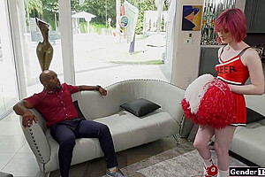 Holly Wood And Ella Hollywood In Ts Cheerleader Fuck Coach